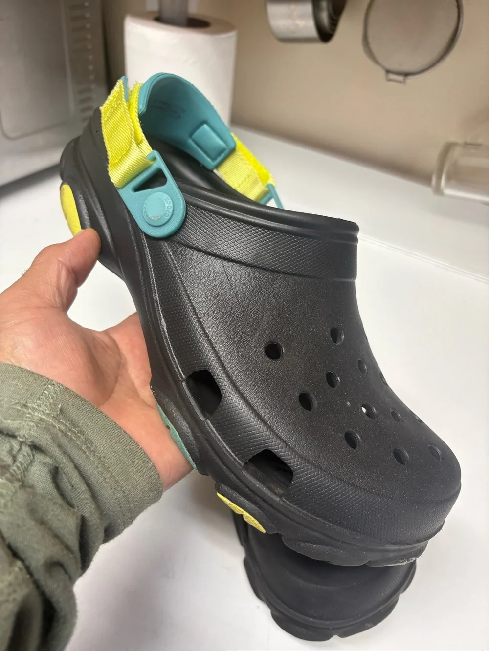 Crocs size 9 men’s 11 women’s Classic Clog with Teal excellent condition